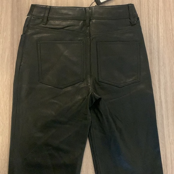 Maje Womens Perry Leather Straight Leg Flared Crop Pants US 0 Black FR 34 -Flaw- - Picture 13 of 16